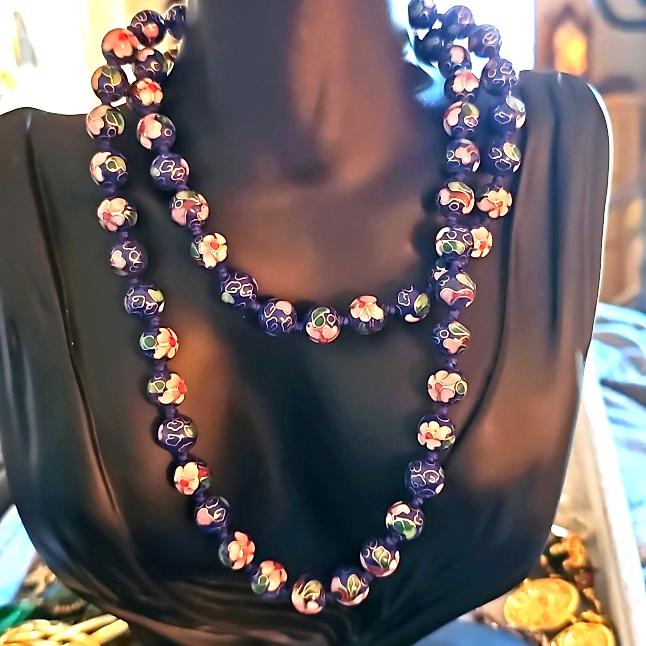 Antique Chinese Cloisonne Necklace 155$